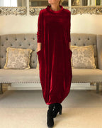Comfortable Velvet Dress with Handy Pockets