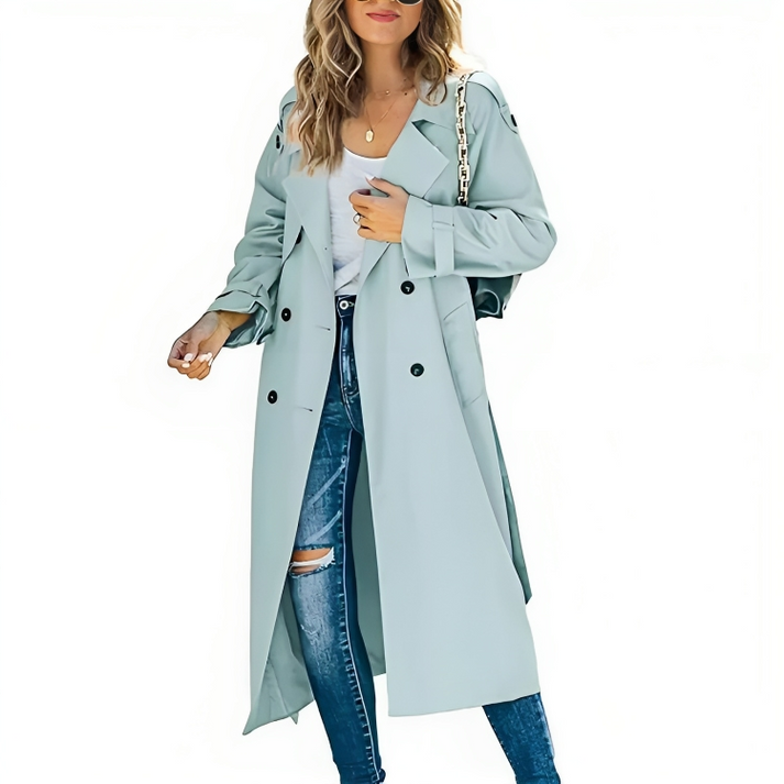 Stylish Double-Breasted Women's Trench Coat