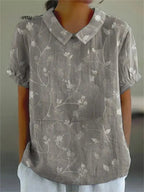 Botanical Pattern Cotton Top