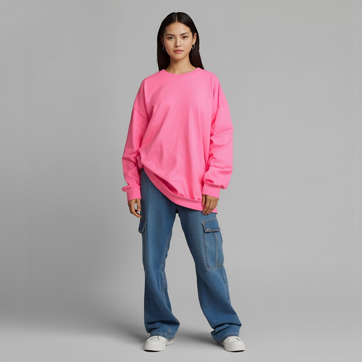 ROSELIA | Pink Long-Sleeve Relaxed-Fit Casual Stylish Shirt