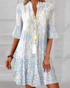 Printed Half-Sleeve Dress