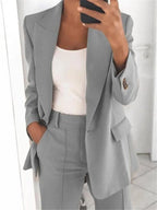 Blazer and Wide-Leg Pant Set