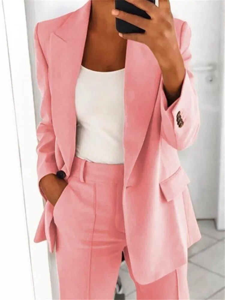 Blazer and Wide-Leg Pant Set