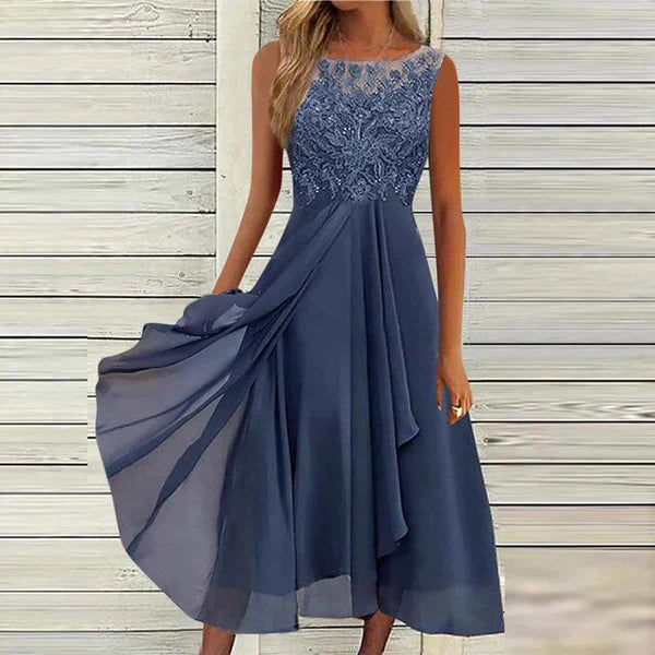 Stylish Women's Summer Dress with Round Neck