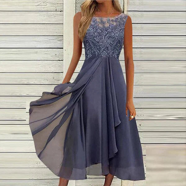 Stylish Women's Summer Dress with Round Neck