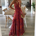 Bohemian Floral High-Waisted Dress for Women