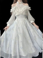 Elegantly Crafted Midi Dress in Belle Époque Style