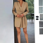 Solid Color Blazer Dress