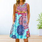 Elegant Flowing Printed Dress