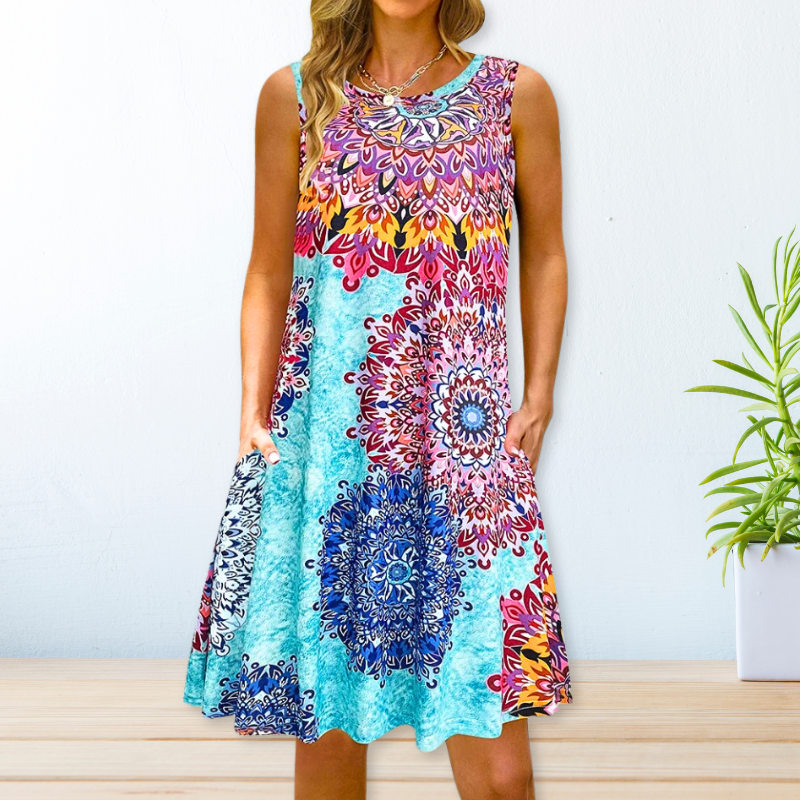 Elegant Flowing Printed Dress