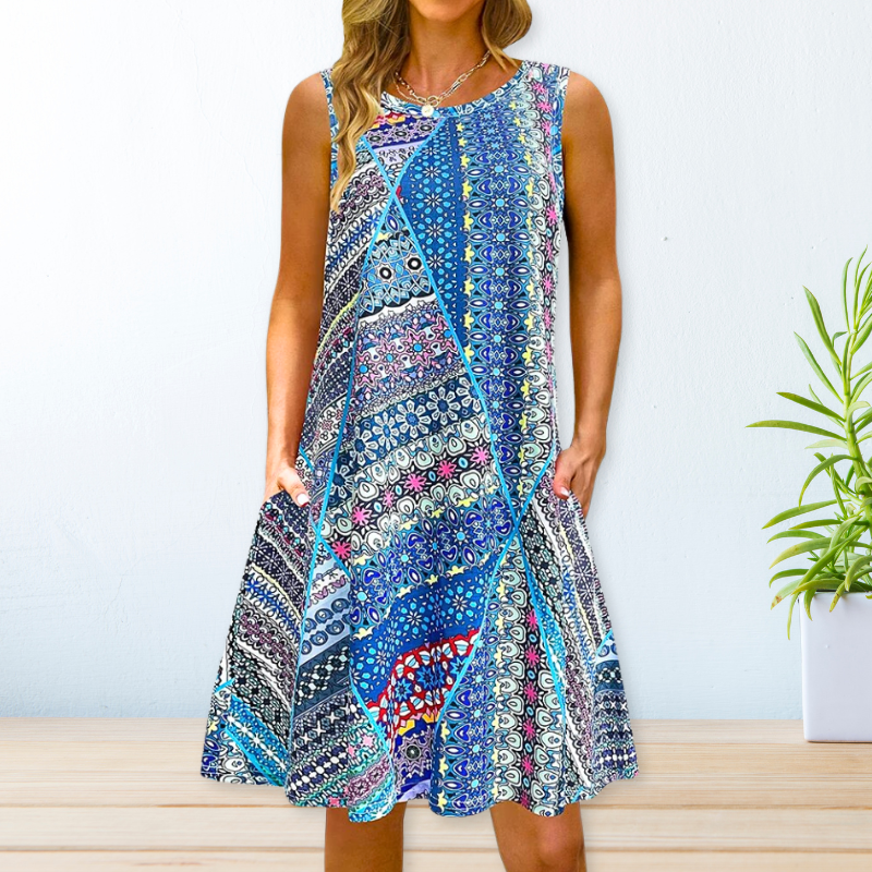 Elegant Flowing Printed Dress