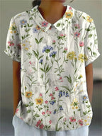 Botanical Pattern Cotton Top
