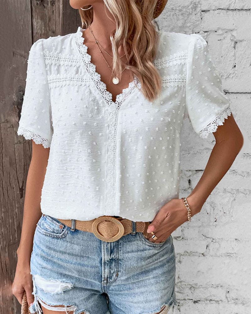 Romy Short Sleeve V-Neck Top
