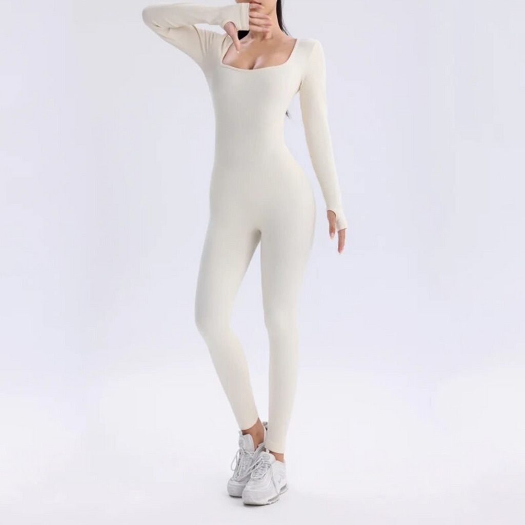 Solid Long Sleeve Performance Jumpsuit