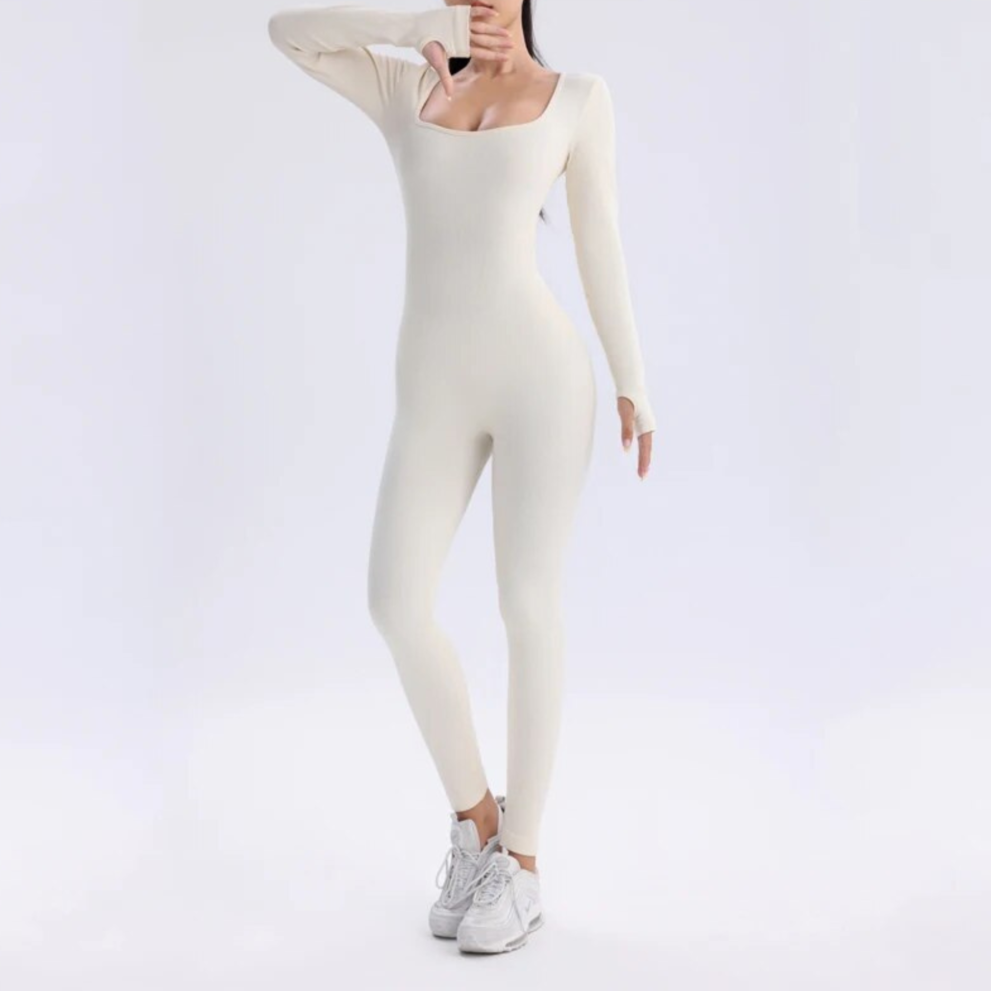 Solid Long Sleeve Performance Jumpsuit