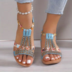 Boho Chic Braided Wedge Sandals