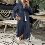 Solid Color Denim Dress for Women