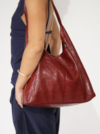Retro Distressed Leather Tote Bag