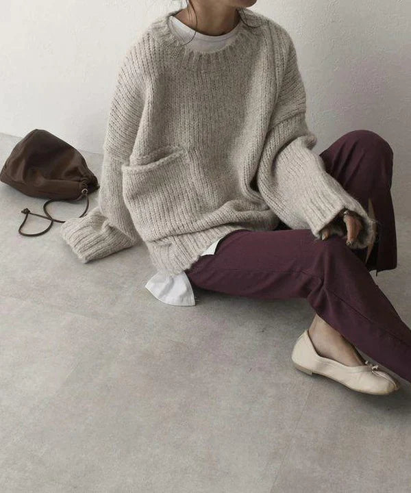Comfy Oversized Sweater with a Handy Pocket