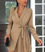Solid Color Blazer Dress