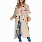 Stylish Double-Breasted Women's Trench Coat