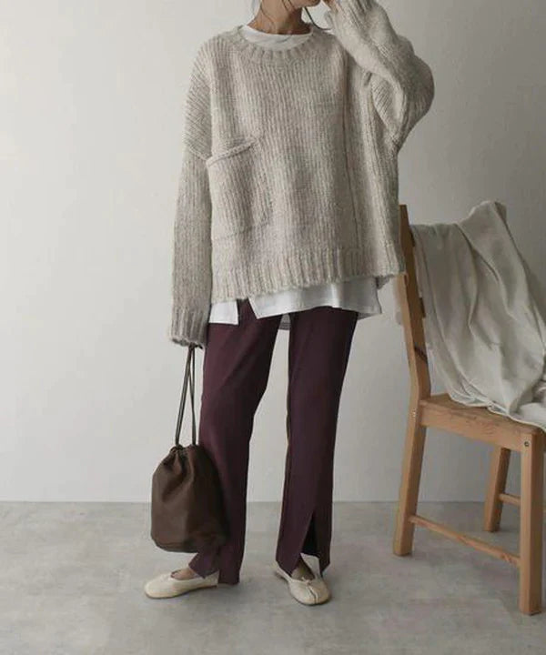 Comfy Oversized Sweater with a Handy Pocket