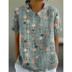 Pastoral Floral Cotton Blouse
