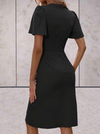 Stylish Short Sleeve Wrap Dress
