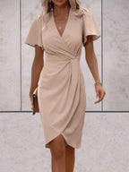 Stylish Short Sleeve Wrap Dress