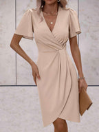Stylish Short Sleeve Wrap Dress