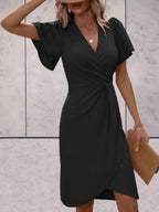 Stylish Short Sleeve Wrap Dress