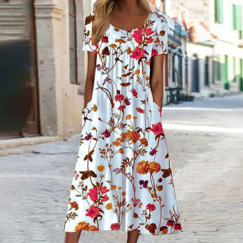 Stylish Floral Dress with Tummy Control