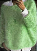 Colorful Off-Shoulder Knit Sweater