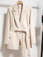 Emilia Waist-Belted Blazer with Pockets