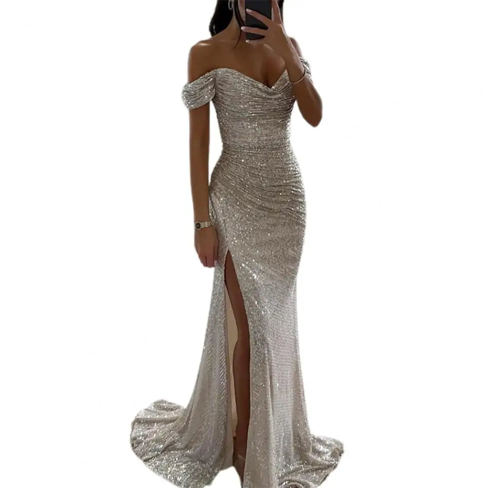 Elegant V-Neck Evening Dress