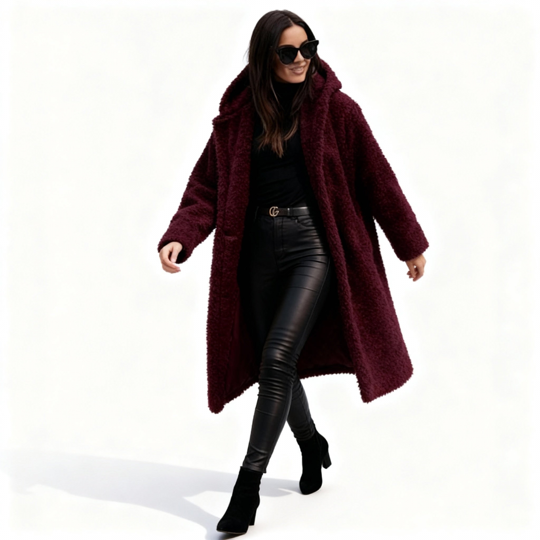 Chic Long Plush Fleece Coat for Women