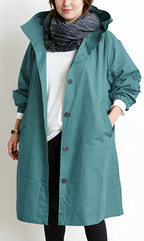 Plus Size Hooded Trench Coat for Women