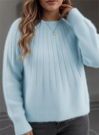 Plus Size Women's Comfortable Ribbed Knit Sweater