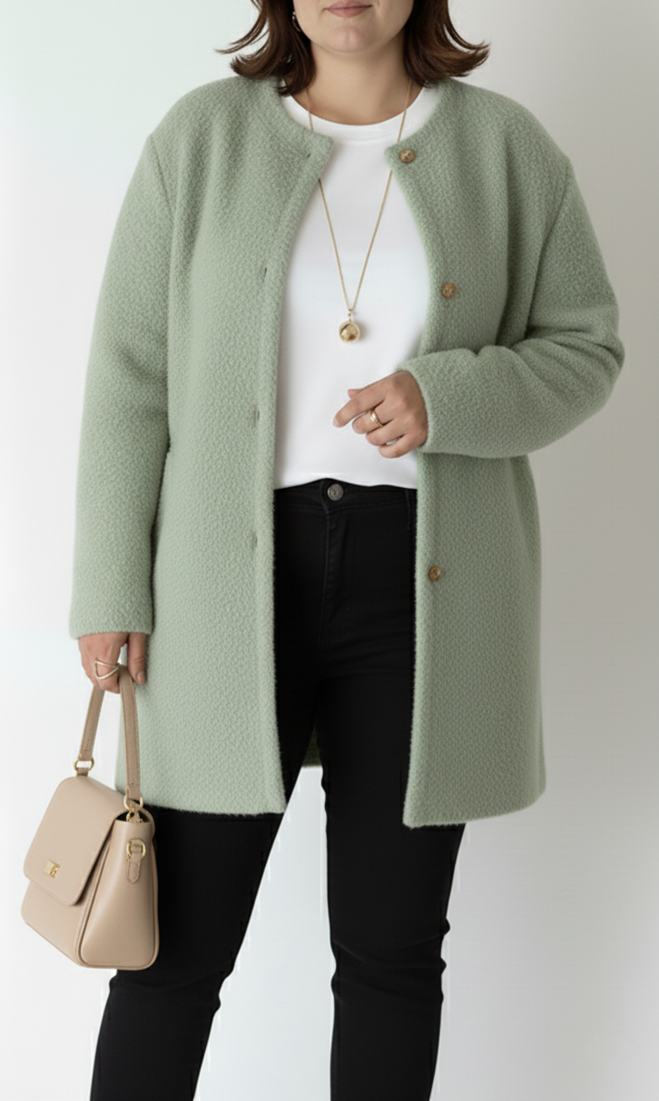 Chic Plus Size Loose-Fit Knit Cardigan for Women