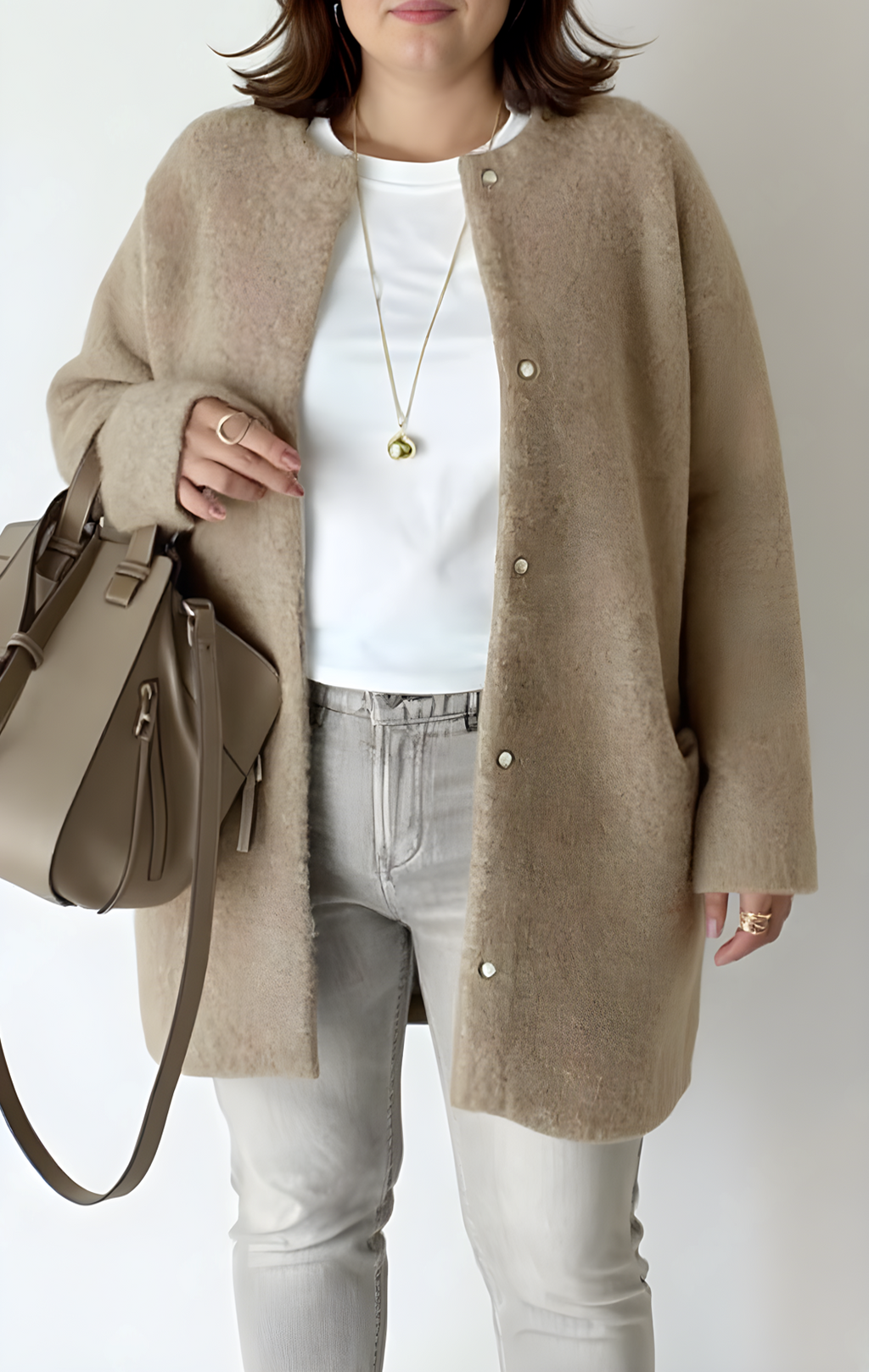 Chic Plus Size Loose-Fit Knit Cardigan for Women