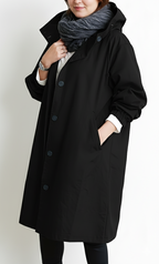 Plus Size Hooded Trench Coat for Women
