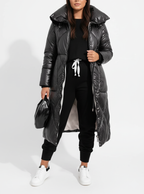 Grace - Elegant Long Puffer Jacket for Plus Size Women with Stand-Up Collar