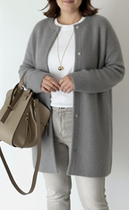 Chic Plus Size Loose-Fit Knit Cardigan for Women