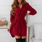 Yasa - Cinched Waist Shirt Dress