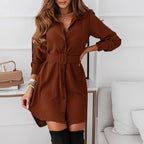 Yasa - Cinched Waist Shirt Dress