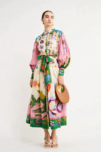 Retro-Style Long Floral Dress