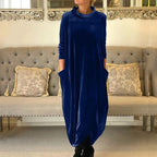 Comfortable Velvet Dress with Handy Pockets