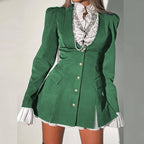 Ruffle Detail Blazer Dress