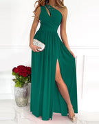 Stylish One-Shoulder Maxi Gown
