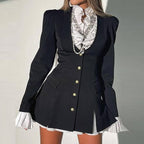 Ruffle Detail Blazer Dress